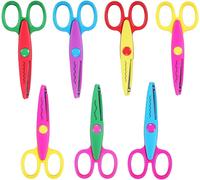 KALANKA-Ciseaux pour Enfants, Ensemble de 7 Ciseaux pour Enfants, Ciseaux Dentelés pour Enfants, Ciseaux de Coupe en Zigzag, 7 Types de Lignes