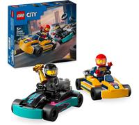 KALANKA-City Les Karts et Les Pilotes de Course, Jouet de Construction avec 2 Karting, avec 2 Minifigurines de Pilotes, Voitures de Course, Cadeau pour Garçons et Filles Dès 5 Ans 60400