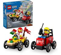 KALANKA-City Pack de bolides de Course : Camion de Pizza Contre Camion de Pompiers - Jeu de Construction pour garçons et Filles dès 5 Ans avec Voitures caisses à Savon - Cadeau d'anniversaire 60458
