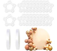 KALANKA-Clips Pastique Ballons 100 Pièce Fleurs Connecteur Ballon Boucle Support Arche Ballons Clip Arche Ballons Boucles Ballons Mariage Kit Clip Style Ballon Boucle Ballon Fête avec 2 Ruban Ballon