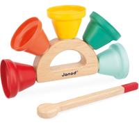 KALANKA-- Clochettes en Métal Gioia - Instrument de Musique Enfant - Jouet d'Imitation et d'Éveil Musical - Poignée et Baguette en Bois FSC - Peinture à l'eau - Dès 18 Mois,J07638