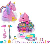 KALANKA-Coffret 2-en-1 Salon De Coiffure Licorne Arc-en-Ciel avec Tête À Coiffer, Comprend 2 Figurines, Plus 25 Accessoires Et Éléments Mobiles, Jouet pour Enfant de 4 Ans et Plus, HMX18