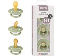 Kalanka-Coffret D`Essai Colour De Bibs: 3 Sucettes Répondant Aux Besoins Uniques De Votre Bébé, Tétine À Embout Rond, Symétrique Et Ergonomique. Latex De Caoutchouc Naturel, 0+ Mois (Lot De 3), Sage