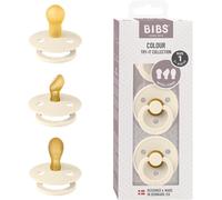Kalanka-Coffret D¿Essai Colour De Bibs: 3 Sucettes Répondant Aux Besoins Uniques De Votre Bébé, Tétine À Embout Rond, Symétrique Et Ergonomique. Latex De Caoutchouc Naturel, 0+ Mois (Lot De 3), Ivory