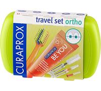 Kalanka-Coffret De Voyage Ortho ¿ Appareils Dentaires Et Soins Bucco-Dentaires À Emporter Brosse Ultra-Douce + Dentifrice Blanchissant Coffret Compact Vert Pour L'hygiène Orthodontique Blanc