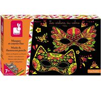 KALANKA-- Coffret Masques et Crayons Fluo - Les Ateliers du Calme - Kit Loisir Créatif Enfant - Apprentissage Motricité Fine et Créativité - Dès 7 ans, J07944