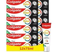 Kalanka-Colgate Dentifrice Total Charbon - Défense Pendant 24h - 8 Bénéfices Pour Une Protection Complète - Le Lot De 12 Tubes De 75ml