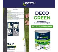 KALANKA-Colle Déco Green - Colle pour Gazon Synthétique Haute Durabilité \u2013 Tous Matériaux \u2013 Intérieur/Extérieur \u2013 Technologie MSP \u2013 Couleur : Vert \u2013 Fixation Discrète \u2013