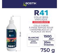 KALANKA-Colle Vinylique Bois R41 \u2013 Colle à Bois Prise Rapide \u2013 Colle d'Assemblage et de Placage du Bois \u2013 Colle D3 Menuiseries Intérieures et Extérieures Abritées \u2013 Blanc \u2013 B