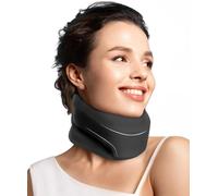 KALANKA-Collier Cervical Soutien en Mousse Souple-Minerve Réglable Homme/Femme pour Bureau et Voiture-Soulage les Tensions du Cou et Améliore la Posture (Noir, L)
