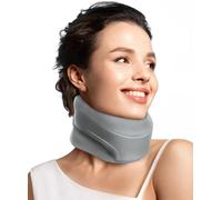 KALANKA-Collier Cervical Soutien en Mousse Souple-Minerve Réglable Homme/Femme pour Bureau et Voiture-Soulage les Tensions du Cou et Améliore la Posture (Gris, M)