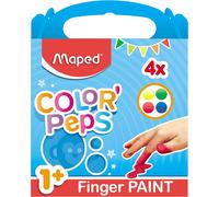 Kalanka-Color'peps 4 Pots De Peinture Doigt Pour Bébé Et Enfant Dès 1 An - Gouache Pots De 80 Gr - Nettoyage Facile À L'eau - 4 Couleurs Vert, Bleu, Jaune Et Rouge