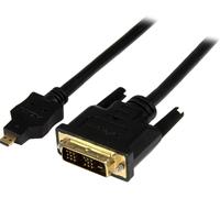 KALANKA-.com Câble Micro HDMI vers DVI 1m Adaptateur Micro HDMI vers DVI-D, Convertisseur Periphérique Micro HDMI Type-D vers Écrans/Projecteurs/Affichages DVI-D Single Link, Résistant (HDDDVIMM1M)