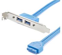KALANKA-.com USB3SPLATE Adaptateur Carte Mère vers Plaque 2 Ports USB 3.0 A Femelle Encastré 1x IDC Femelle 2x USB 3.0 A Femelle