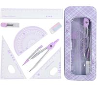 KALANKA-Compas, Kit dApprentissage Complet, Équipé dUne Boîte Extérieure Robuste Et Exquise Résistante Aux Chocs, Des Equerre Ecole Pour lÉcole Secondaire Qui Sont Appréciés Par Les Enfants