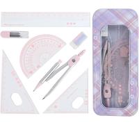 KALANKA-Compas, Kit dApprentissage Complet, Équipé dUne Boîte Extérieure Robuste Et Exquise Résistante Aux Chocs, Des Equerre Ecole Pour lÉcole Secondaire Qui Sont Appréciés Par Les Enfants