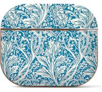 KALANKA-Compatible avec Arte Coque AirPods Pro 1 Génération Etui Coque Rigide en Or Rose avec Porte-clés Motif damassé (William Morris-Arcadia Bleu Floral)