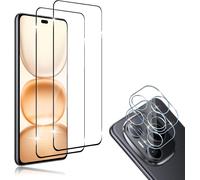 KALANKA-Compatible avec Honor Power Protection ¿¿cran, 2 Pi¿¿ces Verre Tremp¿¿ [3D Couverture Compl¿¿te]+ 2 Pi¿¿ces Cam¿¿ra Protecteur, 9H Duret¿¿ HD Sans Bulles Anti-rayure Protection D¿¿cran