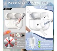 KALANKA-Compatible avec l'étui AirPods Pro 2ème/1ère génération avec kit de nettoyage, Silicone de protection complète pour Apple AirPods Pro 2ème/1ère Charging Case [LED anteriore visibile],Rose pou