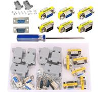 KALANKA-Connecteur DB9 Broches Mâle à Femelle,DB9 Male vers Femelle a Souder,Adaptateur DB9 avec Coque en Plastique DB9,mâle vers mâle à 9 Broches Femelle vers Femelle Série RS232 Adaptateur Changeur