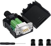KALANKA-Connecteur DB9, DB9 sans soudure RS232 D-SUB mâle, adaptateurs série 9 broches, adaptateur blanc vers connecteur de borne, module de signal avec boîtier et écrou