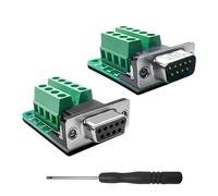 KALANKA-Connecteur DB9 Mâle + Femelle Adaptateur DB9 Bornier RS232 D-SUB Série vers Bloc de Port Module sans Soudure avec Coussin Isolant - 1 Paire