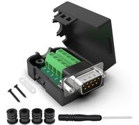 KALANKA-Connecteur DB9 RS232 D-SUB Adaptateur Mâle 9 Broches Port Série DB9 COB Module de Connecteur Terminal Breakout avec Boîtier et Tuyaux (Mâle avec Écrous)