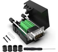 KALANKA-Connecteur DB9 RS232 D-SUB Adaptateur Mâle 9 Broches Port Série DB9 COB Module de Connecteur Terminal Breakout avec Boîtier et Tuyaux (Mâle avec Vis)