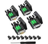 KALANKA-Connecteur DB9 vers terminal de câblage RS232 D-SUB femelle et mâle - Module sans soudure avec boîtier (2 adaptateurs femelles + 2 adaptateurs mâles)