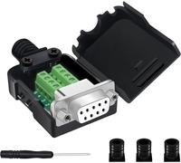 KALANKA-Connecteur de dérivation DB9, DB9 sans soudure RS232 D-SUB femelle adaptateur série 9 broches port blanc adaptateur vers connecteur terminal module de signal avec boîtier et écrou