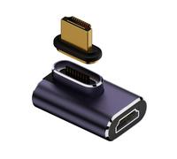 KALANKA-Connecteur magnétique HDMI 2.1, HDMI mâle vers femelle 90 degrés angle droit 8K @ 60Hz 4K @ 120Hz 48 Gbps Adaptateur à changement de genre haute vitesse plaqué or