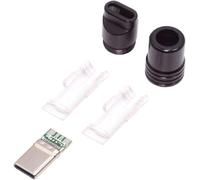 KALANKA-Connecteur USB 3.1 Type-C mâle à souder avec coque en alliage d'aluminium noir personnalisation pour câble de 4,0 mm 6,0 mm