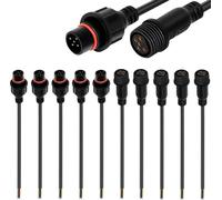 KALANKA-Connecteurs Etanches 5 Broches,Plug Mâle Femelle 5 Broches IP67 Connecteurs électrique étanches avec Câble d'Extension 24WG 20CM pour Voiture, Camion, Bateau, Bande LED(5 Paires)