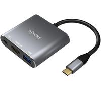 KALANKA-Conversor USB-C a HDMI/USB-C/Tipo A USB 3.0, 3 en 1, Gris, 15cm