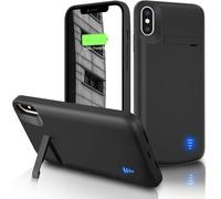 Kalanka-Coque Batterie Pour Iphone X/Xs, [6000mah] Chargeur Rechargeable Batterie Externe Puissante Power Bank Avec Support, Étui Housse Batterie De Coques D'alimentation Pour Apple Xs(5,8'')