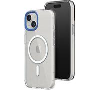 Kalanka-Coque Clear Compatible Avec Magsafe Pour [Iphone 15 Plus] Force Magnétique Supérieure,Haute Transparence Et Résiste Au Jaunissement. Personnalisable-Bleu Cobalt Contour Objectifs Photo
