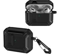 KALANKA-Coque Compatible avec AirPods Pro 3, Mallette Rigide de qualité Militaire avec Serrure et Porte-clés, Protection d'ajustement sans Couture, Anti-Rayures.¿Noir¿