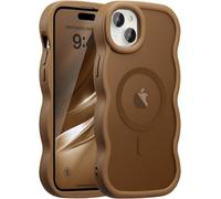 KALANKA-Coque Magn¿¿tique pour iPhone 14 Plus/15 Plus Compatible avec Recharge sans Fil, Wave Frame ¿¿tui en Silicone Liquide, Housse de Protection Antichoc Bumper Cover Case avec Anti-Rayures, Dor¿¿
