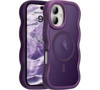 Kalanka-Coque Magn¿¿Tique Pour Iphone 16 Compatible Avec Recharge Sans Fil, Wave Frame ¿¿Tui En Silicone Liquide, Housse De Protection Antichoc Bumper Cover Case Avec Anti-Rayures, Violet