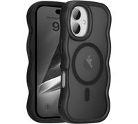Kalanka-Coque Magn¿¿Tique Pour Iphone 17 Compatible Avec Recharge Sans Fil, Wave Frame ¿¿Tui En Silicone Liquide, Housse De Protection Antichoc Bumper Cover Case Avec Anti-Rayures, Noir
