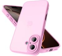 Kalanka-Coque Mate Pour Iphone 16 (6,1 Pouces), Protection Antichoc Militaire, Dos Mat Anti-Traces De Doigts, Protection Renforcée De L'appareil Photo (Rose)