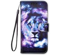Kalanka-Coque Portefeuille Pour Samsung Galaxy S23 Fe 5g Étui À Rabat Motif, Silicone Flip Case Antichoc Cuir Housse Avec 360 Degrés Protection Cover - Lion