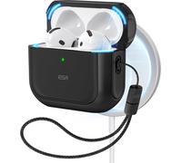 KALANKA-Coque pour AirPods 4, Compatible avec AirPods 4 Gen (2024) (USB-C), Compatible avec MagSafe, Housse de Protection Contre Les Chutes avec Cordon, Couvercle Magnétique, Série Hybride Orbit, Noi