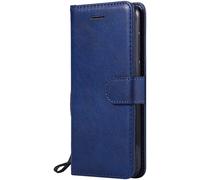 Kalanka-Coque Pour Huawei Y5 2018, Pu En Cuir Coque Portefeuille Étui Housse, Design Classique Tpu Coque Pour Huawei Y5 2018 - Bleu Marin