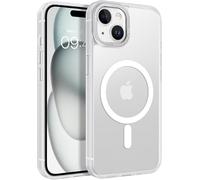 Kalanka-Coque Pour Iphone 15 Plus 6.7"" 6.7"" Compatible Avec Magsafe, Hybrid Magnétique Case Étui Translucide Mat Arrière Protection Caméra Housse Fine Antichoc Dos Anti Rayures, Blanc Mat