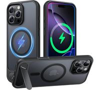 Kalanka-Coque Pour Iphone 16 Pro 6,3"" Avec Support R¿¿Glable, Compatible Avec Magsafe, Protection De Qualit¿¿ Militaire, Dos Translucide Mat Avec B¿¿Quille Antichoc ¿¿Tui Housse - Noir