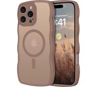 Kalanka-Coque Pour Iphone 16 Pro 6.3'' Compatible Avec Magsafe, Forme De Cadre Ondul¿¿, Magn¿¿Tique ¿¿Tui Translucide Mat Arri¿¿Re Housse Fine Antichoc Dos Anti Rayures, Brun