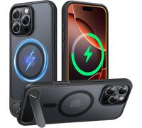 Kalanka-Coque Pour Iphone 16 Pro Max 6,9"" Avec Support R¿¿Glable, Compatible Avec Magsafe, Protection De Qualit¿¿ Militaire, Dos Translucide Mat Avec B¿¿Quille Antichoc ¿¿Tui Housse - Noir