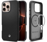 Kalanka-Coque Pour Iphone 16 Pro Max, Enzo Aramid Magfit, [Coque Haut De Gamme] 6,9 Pouces - Noir Argent