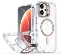 Kalanka-Coque Pour Iphone 17 Avec Support Compatible Avec Magsafe, Coque Avec B¿¿Quille Int¿¿Gr¿¿E Dos Transparente Anti-Oro